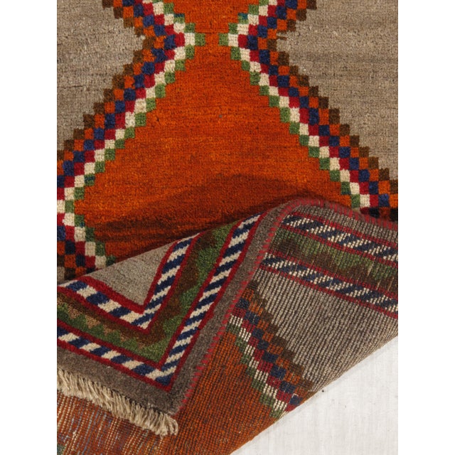 Vintage Hand-Knotted Persian Gabbeh Rug 3'3" X 5'8" For Sale - Image 4 of 6