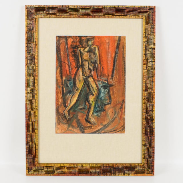 Brutalist Nude Study Pastel Painting by John Begg, Circa 1950 For Sale - Image 10 of 15