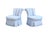 1980s Vintage Century Furniture Channel Back Newly Upholstered Blue Scalamandre Fabric Slipper Chairs - A Pair For Sale - Image 5 of 7