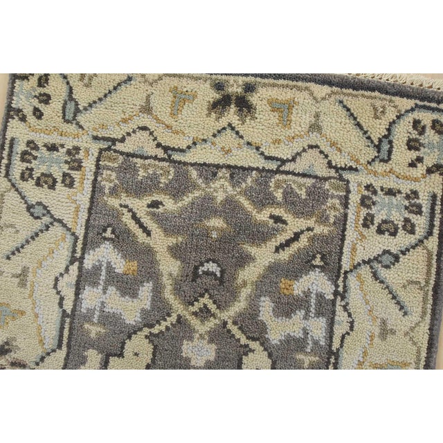 2020s Oushak Rug 2’2” X 3’2” Gray Wool Tribal Hand-Knotted Oriental Carpet For Sale - Image 5 of 8