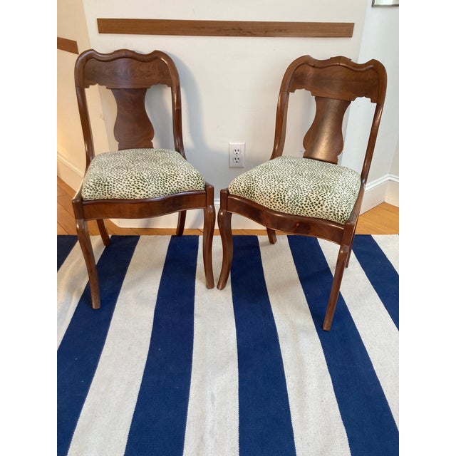 Traditional Early 20th Century American Empire Upholstered Dining/Side Chairs in Thibault Swing Velvet Fabric For Sale - Image 3 of 11