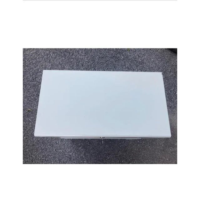 Mid 20th Century Vintage Mid-Century Modern Industrial Eggshell Metal Medical Cabinet For Sale - Image 5 of 10