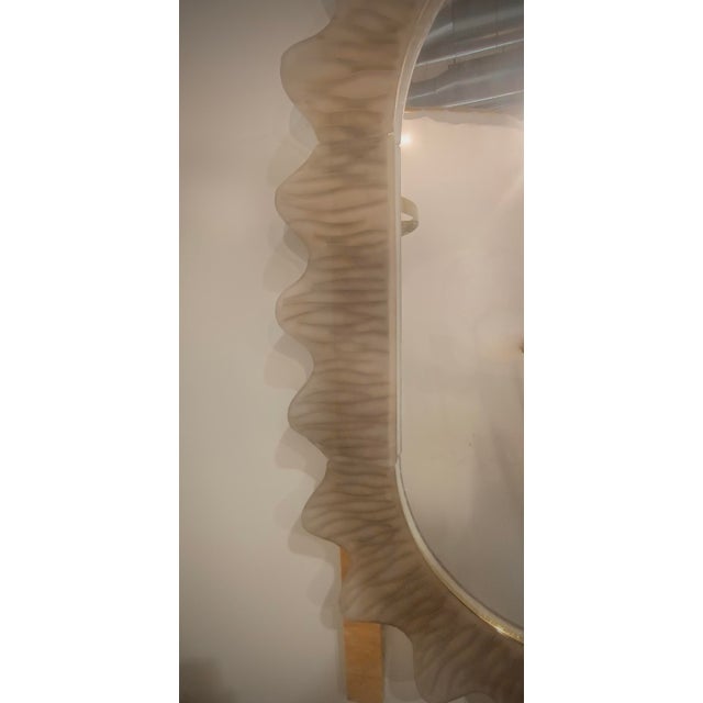 Italian Murano Fume Art Glass and Brass Console / Wall Mirror, 2000 For Sale - Image 4 of 8