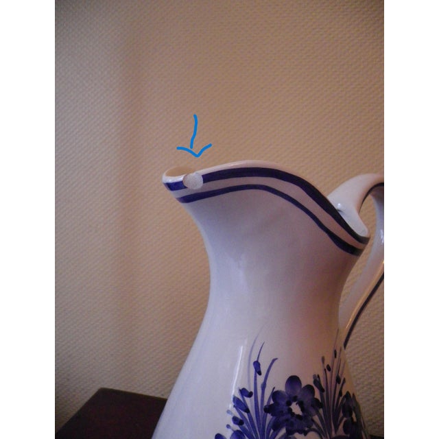 Vintage Wash Pitcher and Basin in Glazed Ceramic, France, 1940s, Set of 2 For Sale - Image 13 of 14