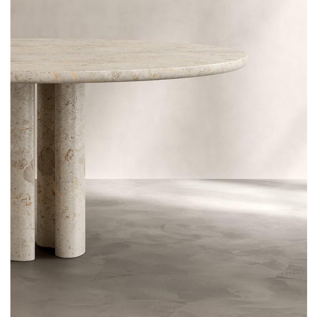 Not Yet Made - Made To Order Roman Dining Table III in Cappucino Limestone by Paloma Editions For Sale - Image 5 of 7