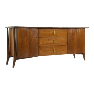 Unagusta Forward Furniture Mid Century Walnut Buffet Server Credenza For Sale