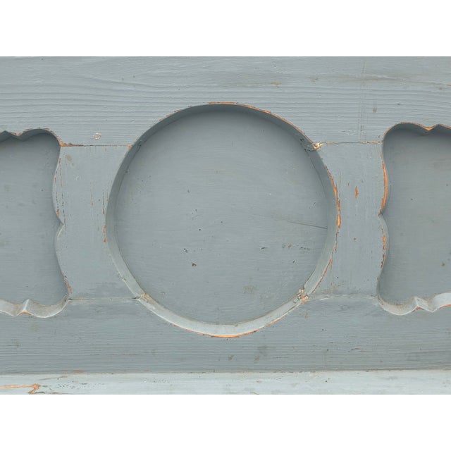 Gray Pine Painted Bench or Settle For Sale - Image 8 of 18