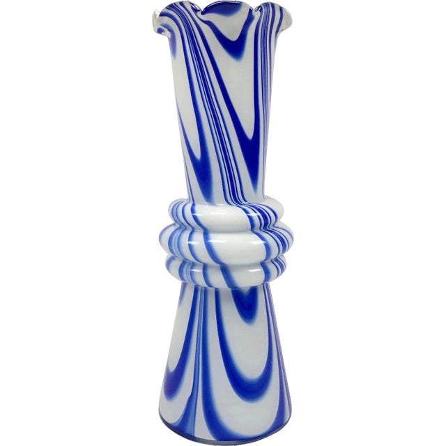 Vintage Murano Opaline Florence Vase attributed to Carlo Moretti, 1970s For Sale