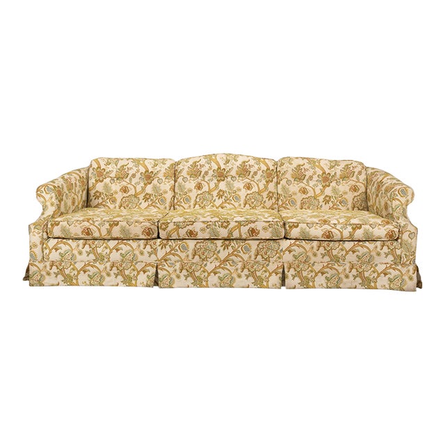 1970s Hickory Hill Boho Tufted Floral Long Sofa Chairish