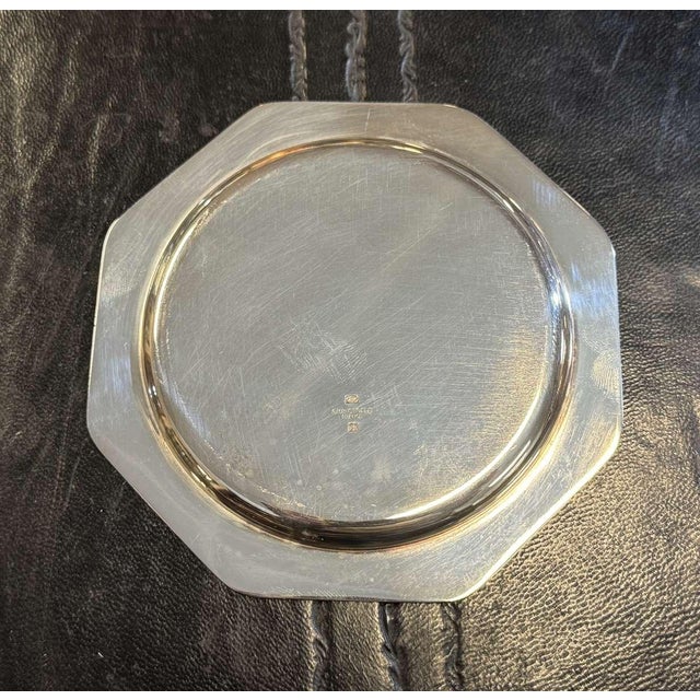 Silver-Plated Metal Bottle Coaster with Villars Pattern from Christofle For Sale - Image 3 of 4