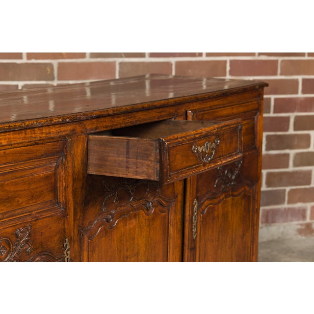French 19th Century Carved Walnut Buffet with Two Doors and Single Drawer For Sale - Image 4 of 12