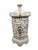 Beautiful blanc de chine porcelain Chinese-style reticulated lamp/lantern with foo dog ring handles. Made in Italy. 11.5"H...