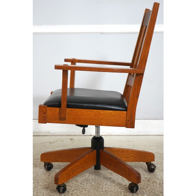 Arts & Crafts Stickley Arts & Crafts Mission Oak Office Chair For Sale - Image 3 of 18