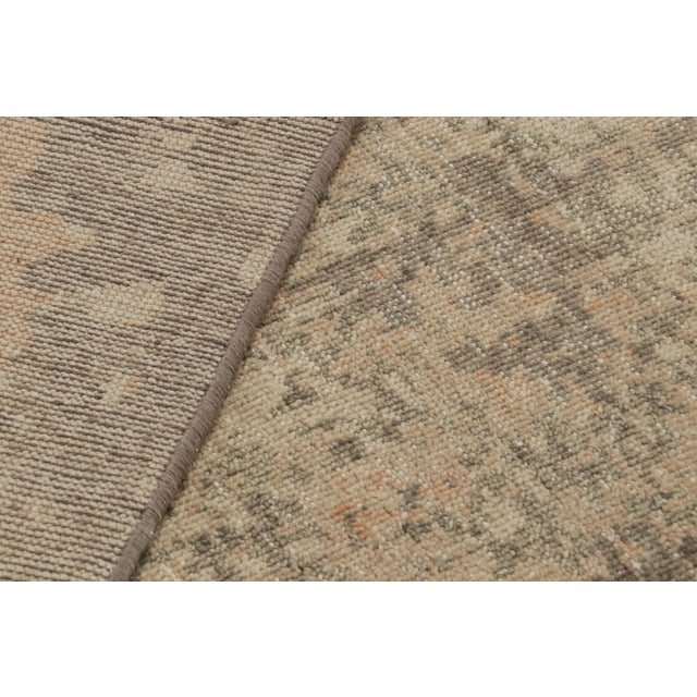 Textile Rug & Kilim’s Distressed Abstract Rug in Beige and Gray All Over Pattern For Sale - Image 7 of 7