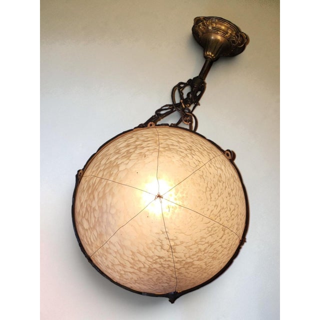 Art Deco Bronze Pendant Light, 1970s For Sale - Image 4 of 7