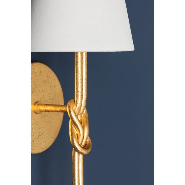 Hudson Valley Lighting Hudson Valley Lighting Alburgh 6.75 in. 1 Light Wall Sconce in Vintage Gold Leaf Finish For Sale - Image 4 of 8