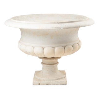 Medicis Marble Vase with Gaudronnée Body and Flared Neck. 1880 For Sale