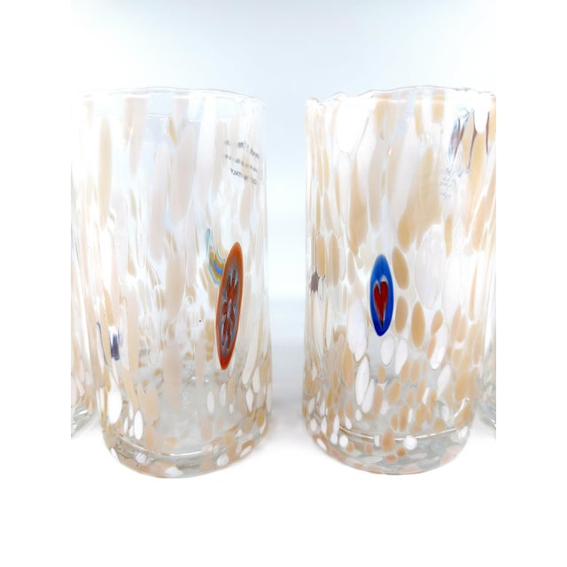 Hand Blown Alessandro Coppola Murano Art Glass Tumblers Handcrafted in Italy - Set of 4 For Sale - Image 4 of 10