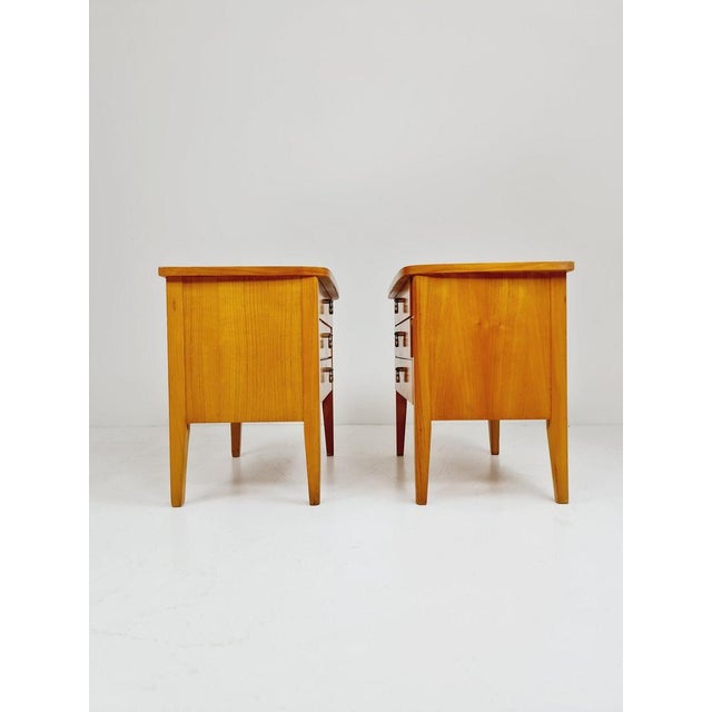 Wood Mid-Century German Beech Bedside Tables from Wk Möbel, 1960s, Set of 2 For Sale - Image 7 of 11