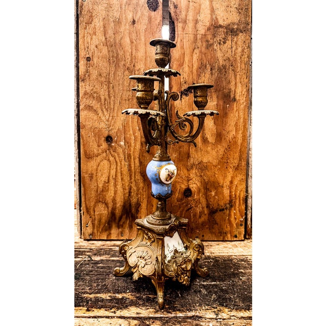 19th Century French Rihouet Porcelain Candelabra For Sale - Image 9 of 14