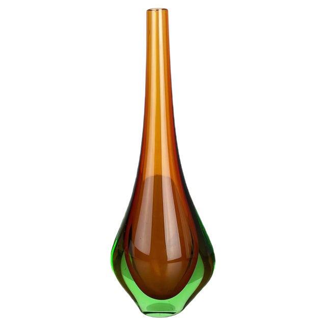 Large Murano Glass Sommerso Single-Stem Vase from Flavio Poli, Italy, 160s For Sale