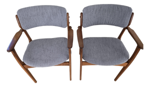 Pair of Authentic Danish Modern Teak Armchairs Made in Denmark, Circa 1960s