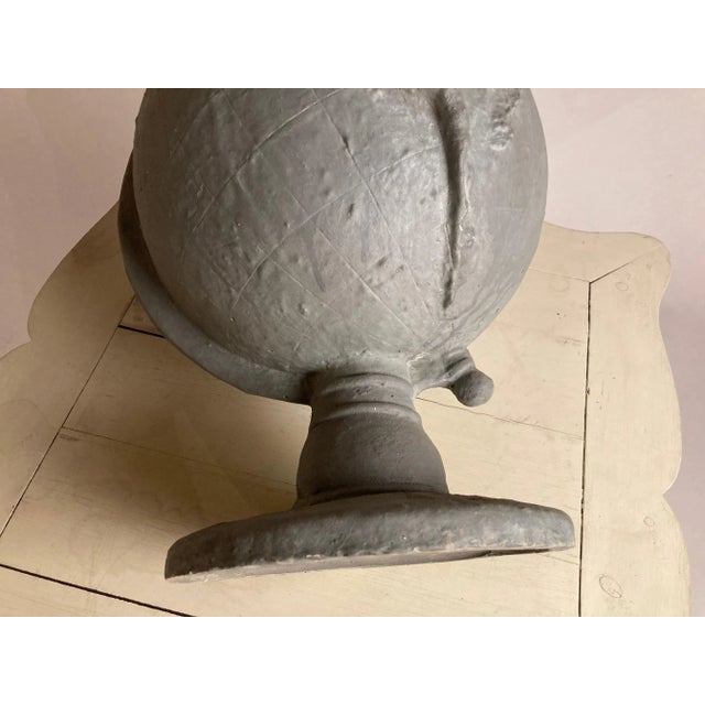 Gray Mid 20th Century Serge Roche Style Plaster Globe of the Earth For Sale - Image 8 of 13