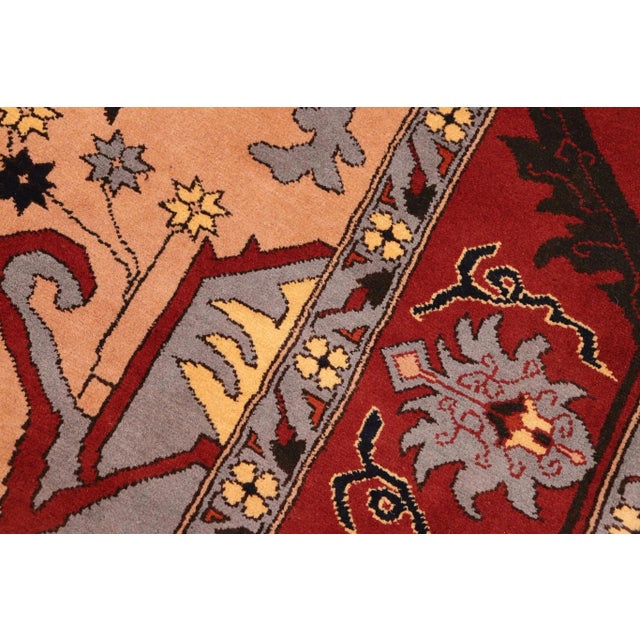 1980s 1980s Vintage Rustic Kargahi Tan/Red Hand Knotted Rug For Sale In New York - Image 6 of 9