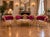 1970 French Artisan Louis XVI Gold Burgundy Sofa Set-3 Pc For Sale - Image 4 of 18