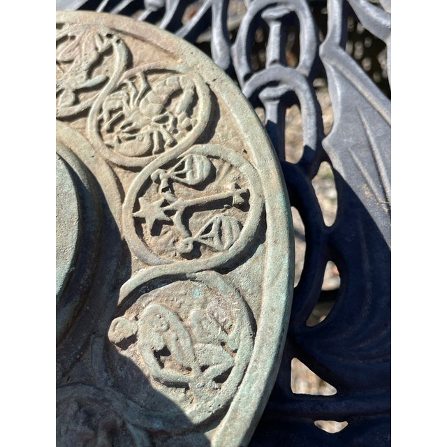 1960s Vintage Verdigris Bronze Sundial For Sale - Image 5 of 15