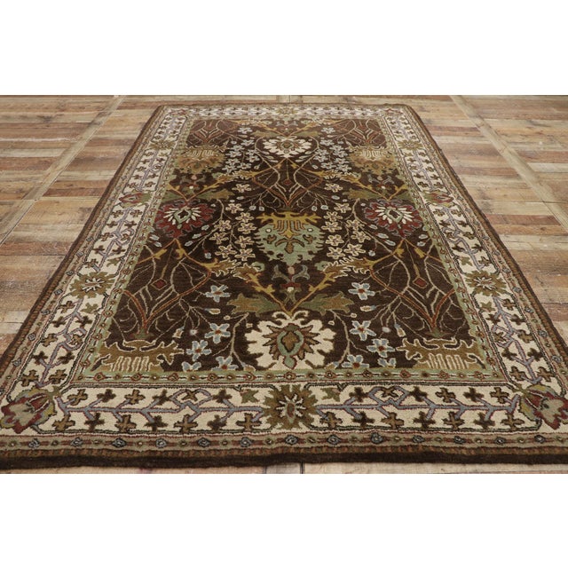 Textile Vintage Indian Hooked Rug, 05'10 X 08'08 For Sale - Image 7 of 8