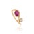 VR Jewels Natural Ruby & Round Brilliant Diamond Modern Ring 14k Yellow Gold Size 5 For Sale - Image 4 of 18