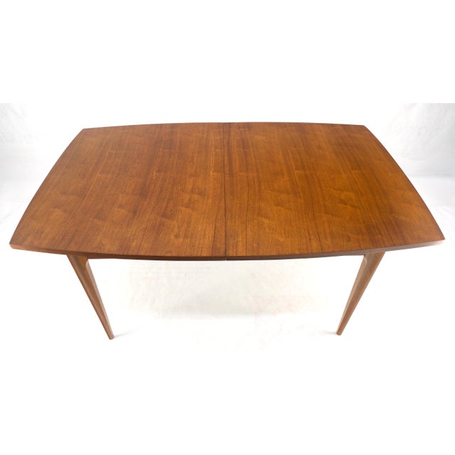 Tapered Legs Walnut 3 Leaves Danish Mid Century 66" Long Dining Table MINT! For Sale - Image 11 of 13
