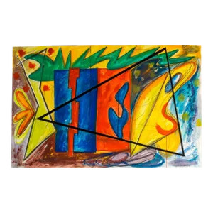 Peter Stevens, Large 80s Vibrant Dynamic Drawing/Painting Memphis Milano Era, 1986