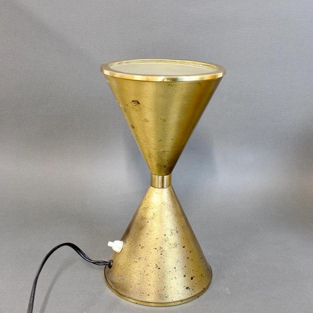 Metal Mid-Century Modern Italian Brass Diabolo Table Lamp, 1960s For Sale - Image 7 of 14