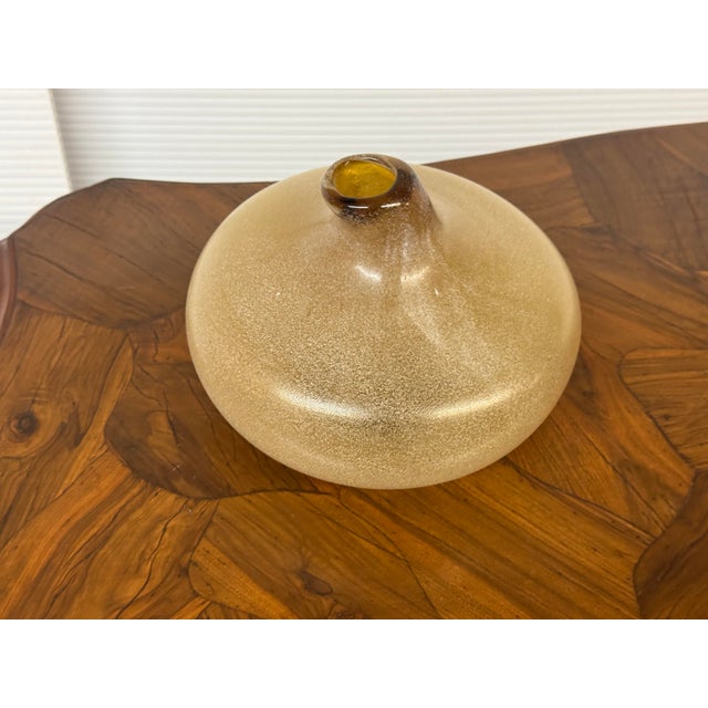 Amber Mottled Scavo-Style Art Glass For Sale - Image 4 of 12