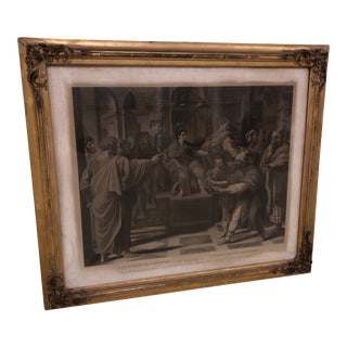 Early 19th Century Royal Collection Trust Engraving of Elymas the Sorcerer Struck with Blindness, Framed For Sale