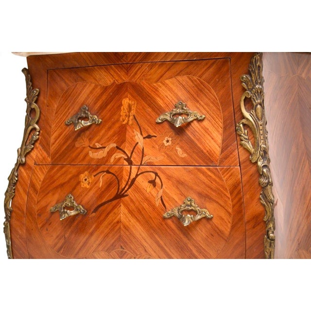 Antique French Marble Top Bedside Chests, 1900s, Set of 2 For Sale - Image 12 of 13