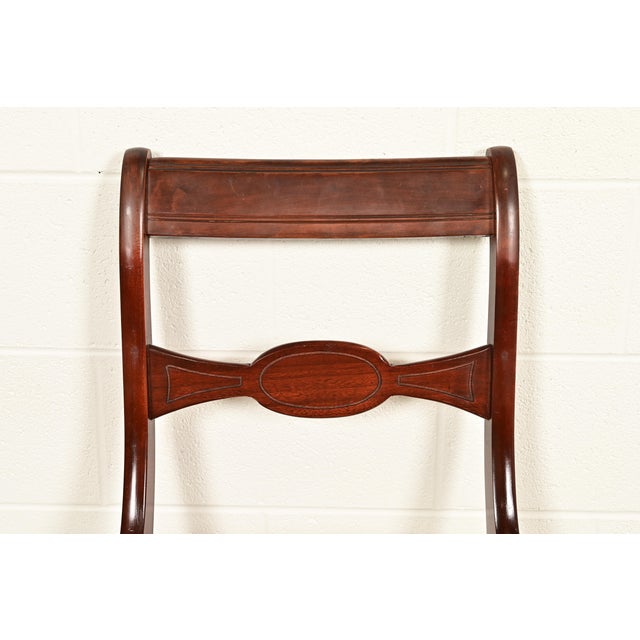 Kindel Furniture Style Regency Carved Mahogany Side Chair or Dining Chair, Circa 1940s For Sale In South Bend - Image 6 of 12
