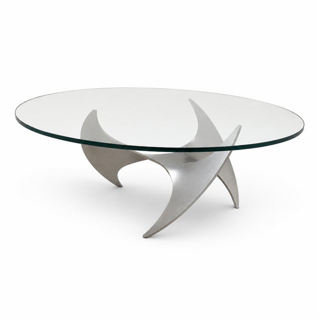 1970s Aluminum Propeller Coffee Table by Knut Hesterberg For Sale