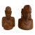 Vintage Maasai Hand-Carved Wood Bust Sculptures, Pair For Sale