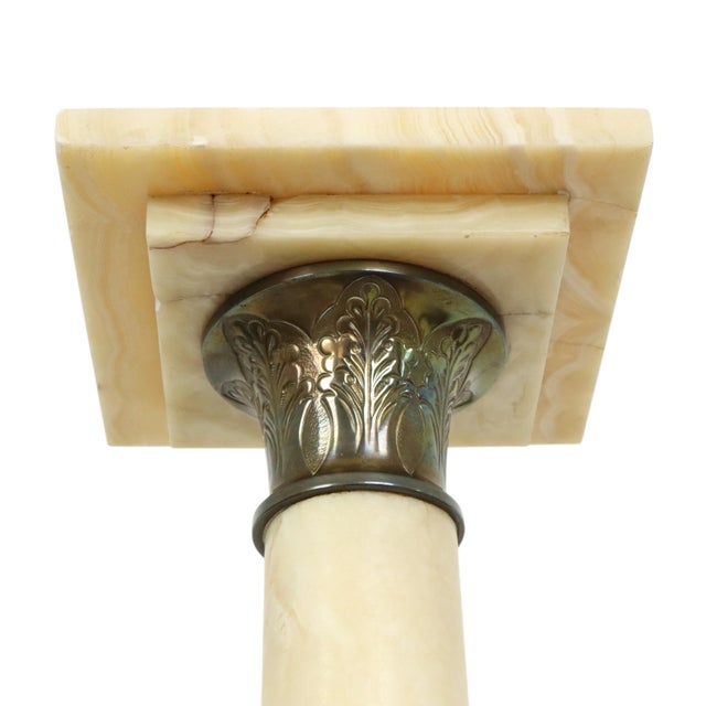 Antique Onyx Marble and Bronze Column, 1890s For Sale - Image 3 of 18