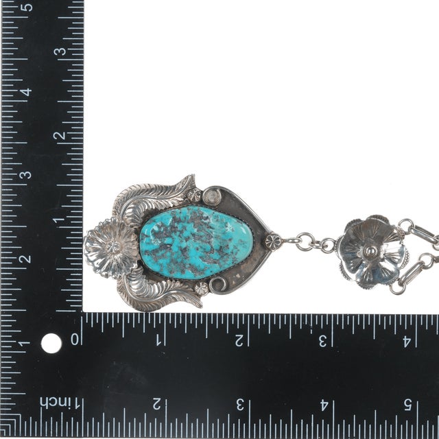 Metal Nora Nelson Navajo Sterling and turquoise pendant necklace For Sale - Image 7 of 9