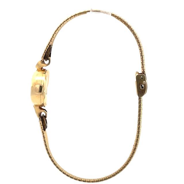 Modern Mid 20th Century Omega 14k Yellow Gold Manual Wind Ladies Wrist Watch For Sale - Image 3 of 11