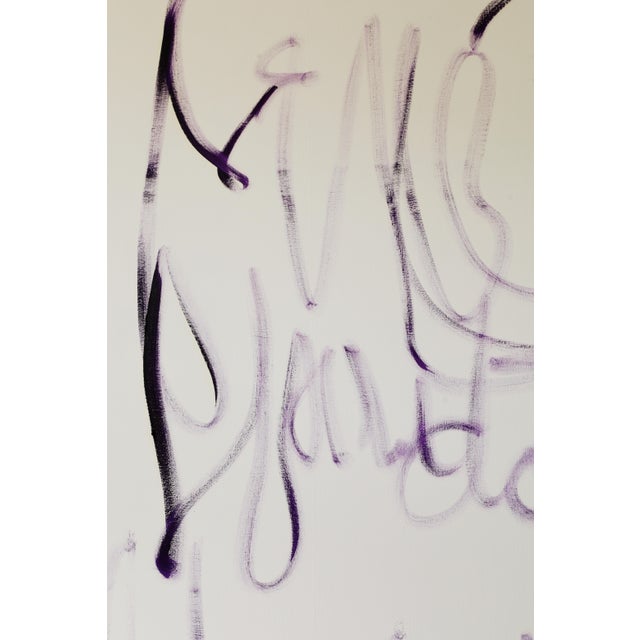 "Proto Text 3 / Purple" - Large Abstract Oil Painting by Simon Findlay For Sale - Image 11 of 17