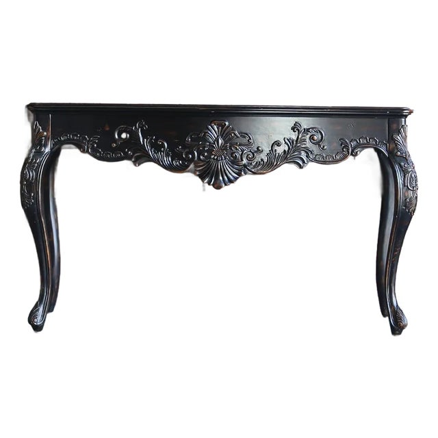 Ethan Allen Carved Console Table For Sale