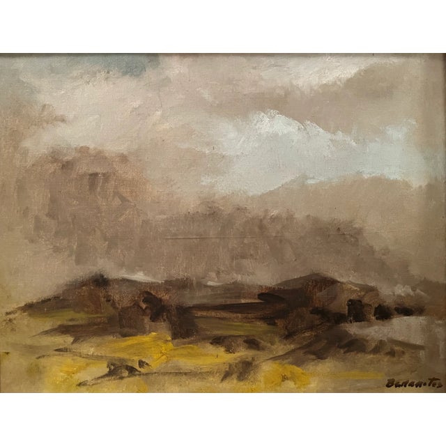 Post Impressionist 1980 Original Oil on Canvas Landscape-Custom Framed-Signed-Baranet For Sale - Image 3 of 7