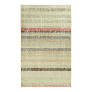 Vintage Zeki Müren Rug in Beige With Colorful Geometric Stripes | Rug & Kilim For Sale