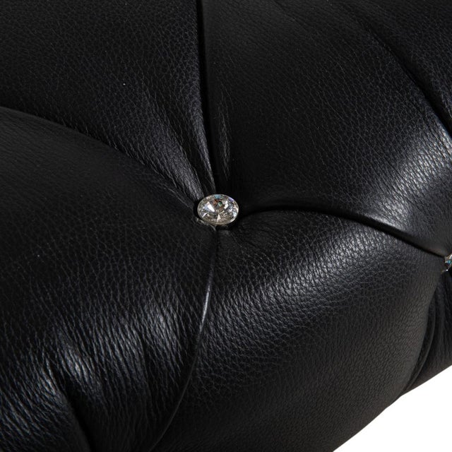 Modern Marilyn Leather Stool in Black from Bretz For Sale - Image 3 of 12