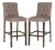 Tufted Barstool in Dark Taupe & Espresso - a Pair For Sale